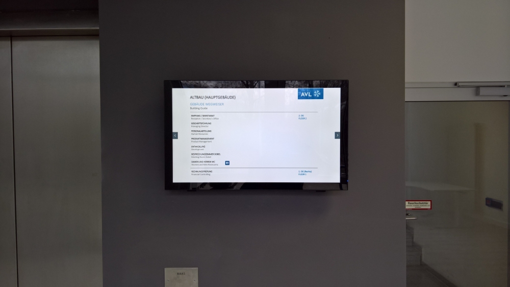 AVL Empfangsbildschirm Lageplan Gaggenau